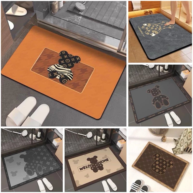 Thảm Chân Thương Hiệu Vải Nỉ 60x40 Đế Chống Trượt(Chữ Nhật) - MẪU NGẪU NHIÊN