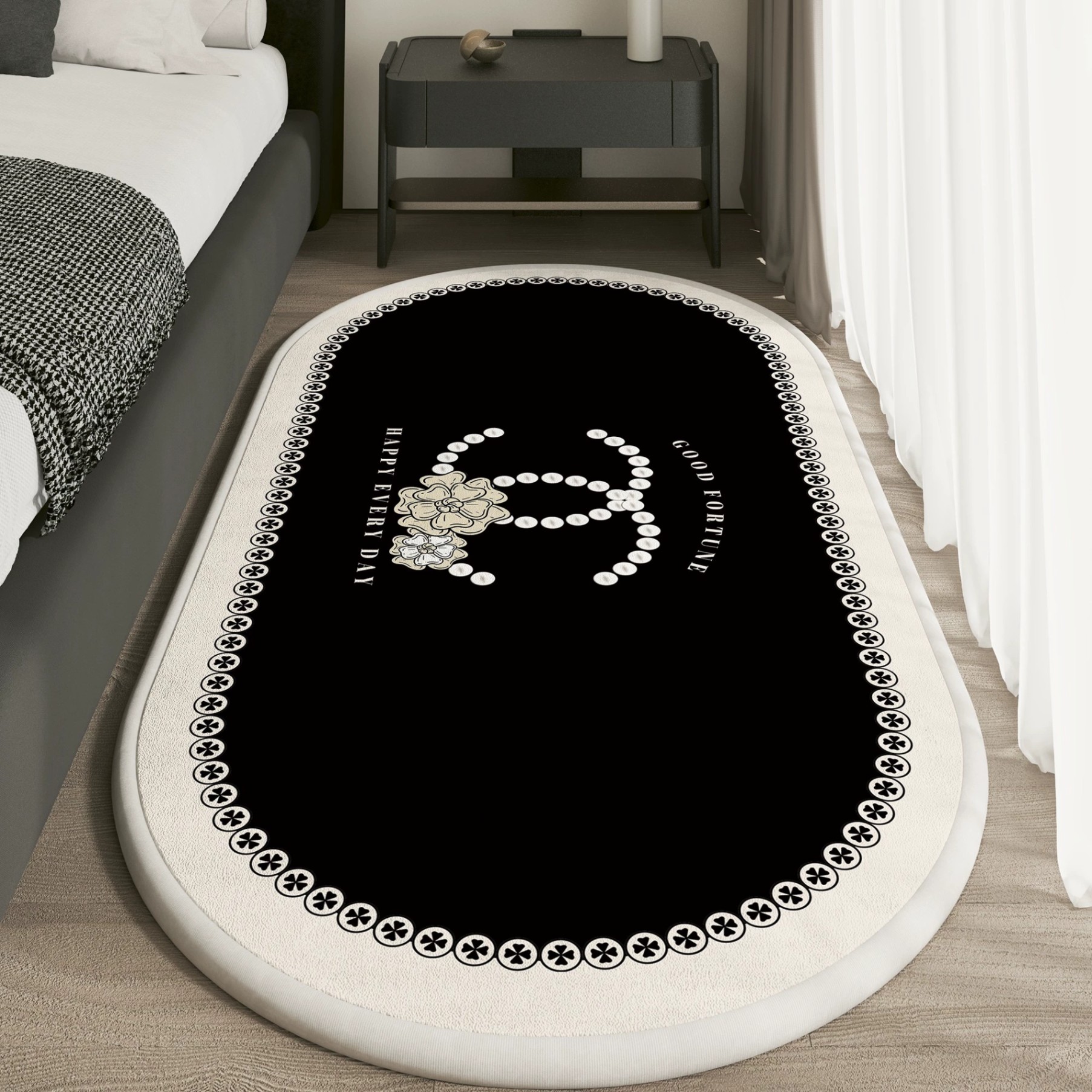 Thảm Chân Giường Cừu 120cmx50cm - Oval