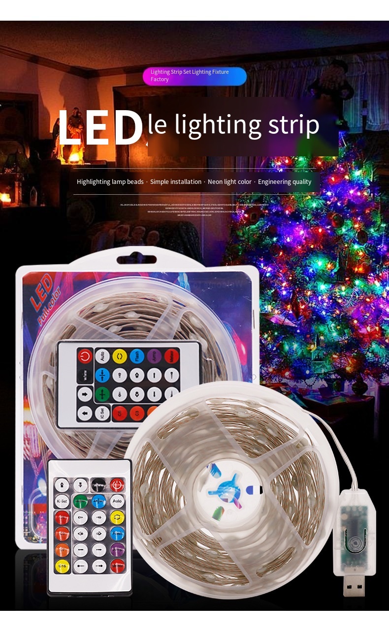 Đèn Led Trang Trí 16 Triệu Màu Giọt Nước Cuộn 10M 5v Cổng USB Chống Nước IP65