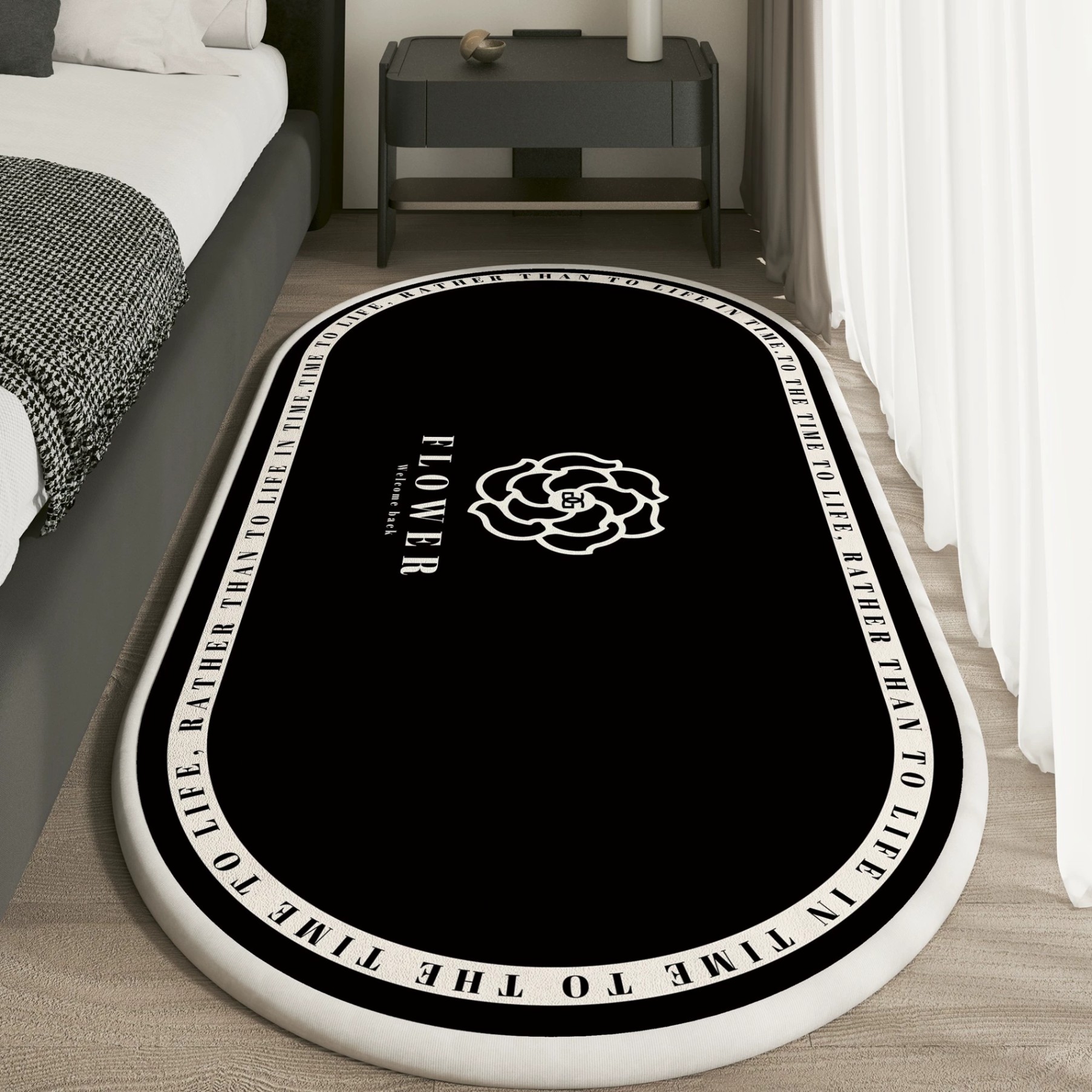 Thảm Chân Giường Cừu 120cmx50cm - Oval