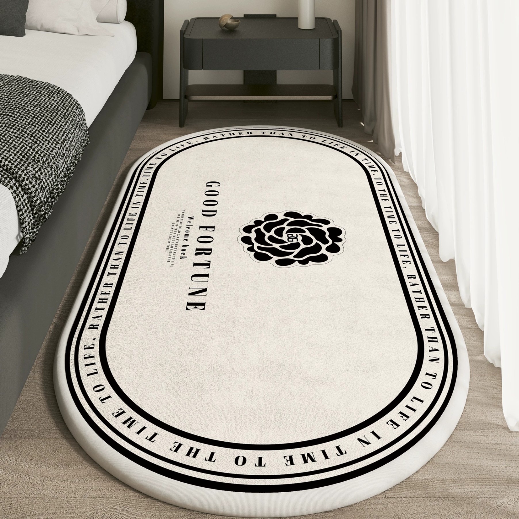 Thảm Chân Giường Cừu 120cmx50cm - Oval