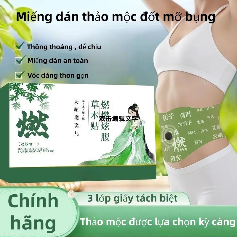 Hộp 5 Miếng Dán Ngải Cứu Tan Mỡ Bụng TRIỆU LỘ TƯ (Có Kèm 5 Viên Cao)