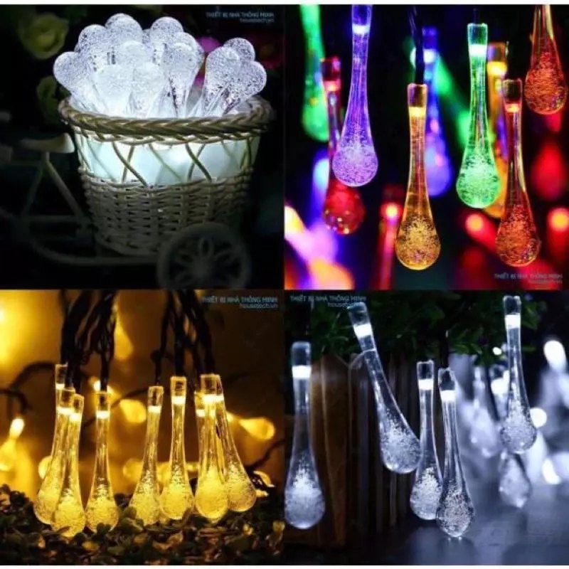 Đèn LED Nháy Giọt Nước Loại 10 Mét Đa Sắc Cắm Điện 220v(Giọt 5cm) - #ĐA SẮC