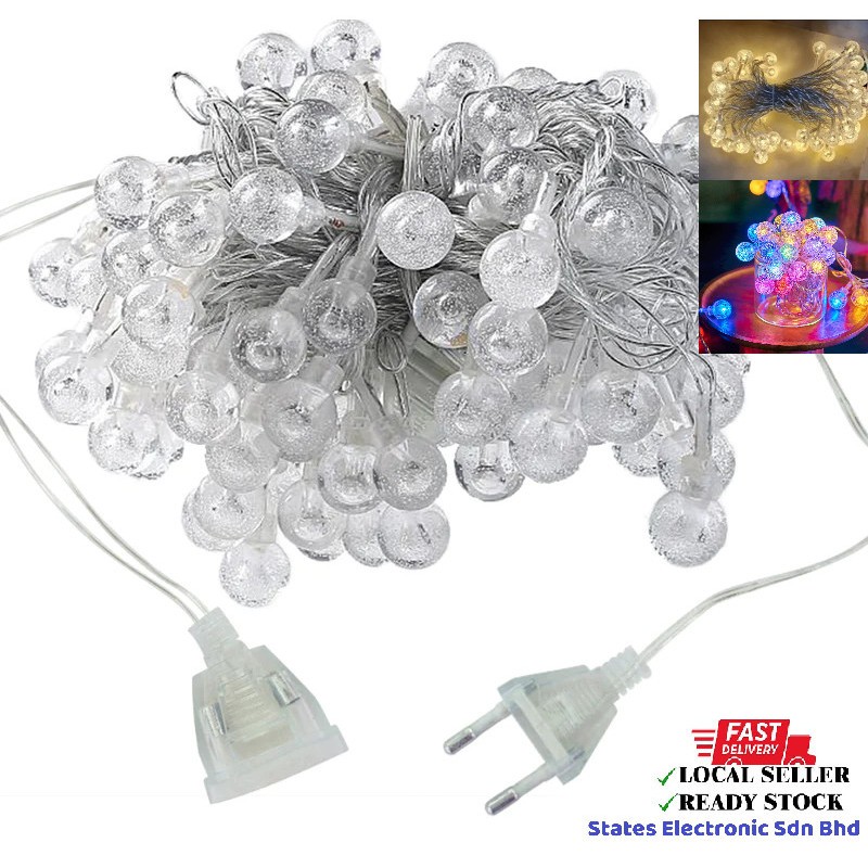 Đèn LED Nháy Bi Bọt Hình Cầu Loại 10 Mét Đa Sắc Cắm Điện 220v(Bi 2cm) - #ĐA SẮC
