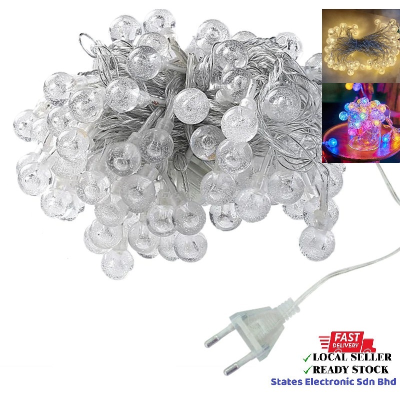 Đèn LED Nháy Bi Bọt Hình Cầu Loại 10 Mét Đa Sắc Cắm Điện 220v(Bi 2cm) - #ĐA SẮC