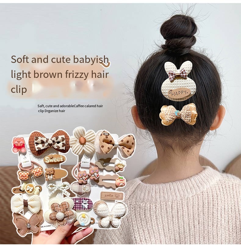 Set 10 Kẹp Tóc Nâu Xinh