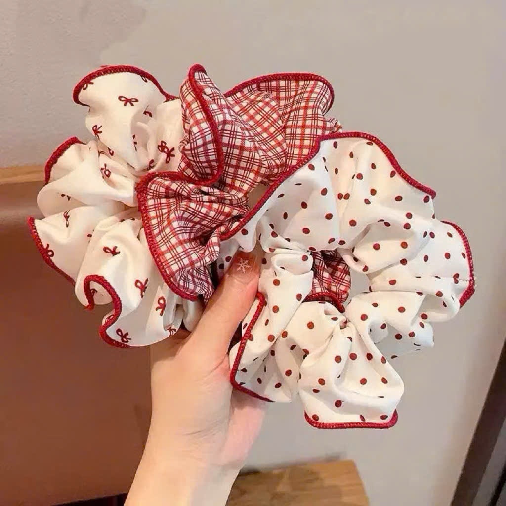 Chun Tóc Hoạ Tiết Đính Hình Kitty - Chấm Bi