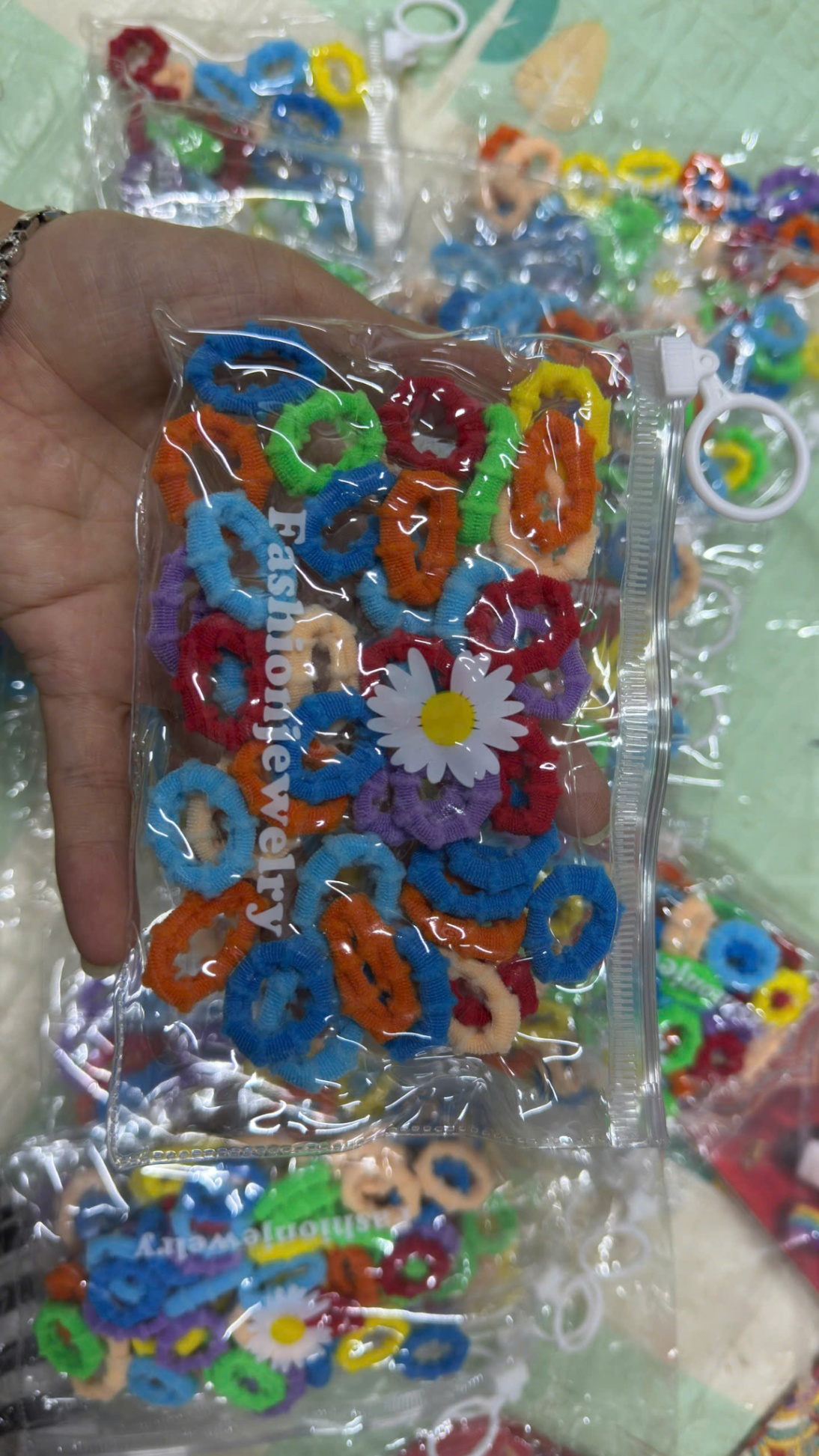Set 42 Chun Buộc Tóc Zip Hoa Cúc