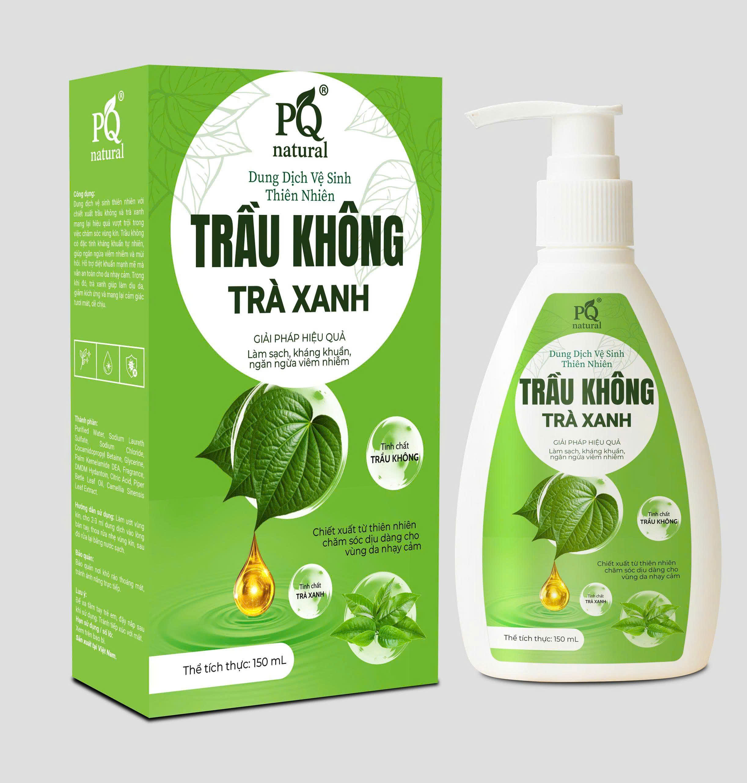 Dung Dịch Vệ Sinh Phụ Nữ Tía Tô Trầu Không Trà Xanh 150ml MV921078 - TRÀ XANH