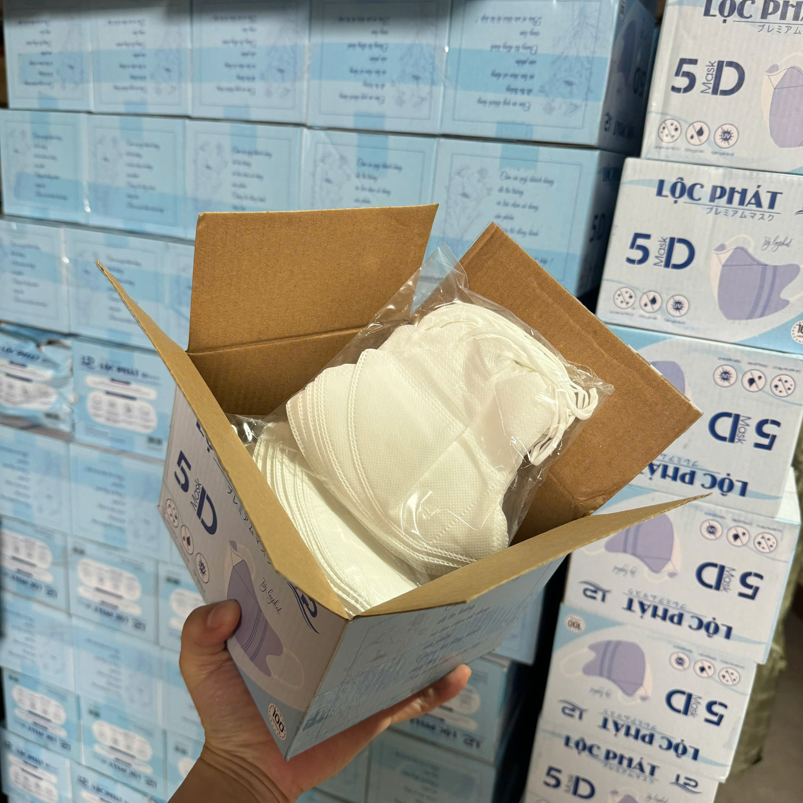 Gói 10 Khẩu Trang 5D NGƯỜI LỚN/MÀU TRẮNG