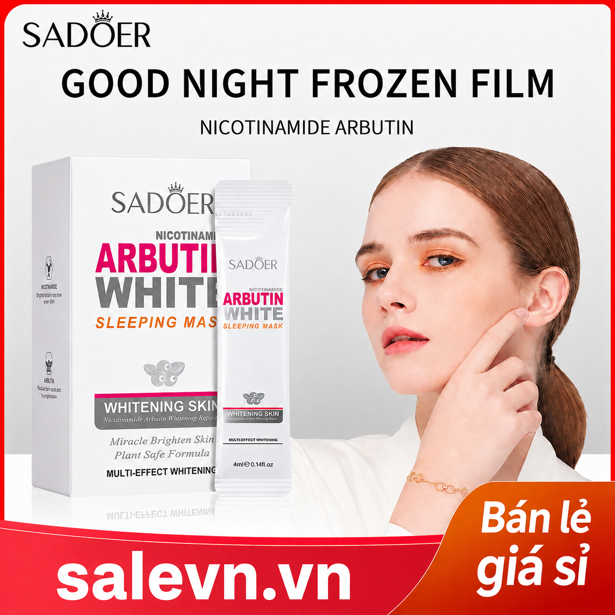 Hộp 20 Mặt Nạ Ngủ Dưỡng Trắng SADOER NO.SD01244 (4ml x 20pcs)
