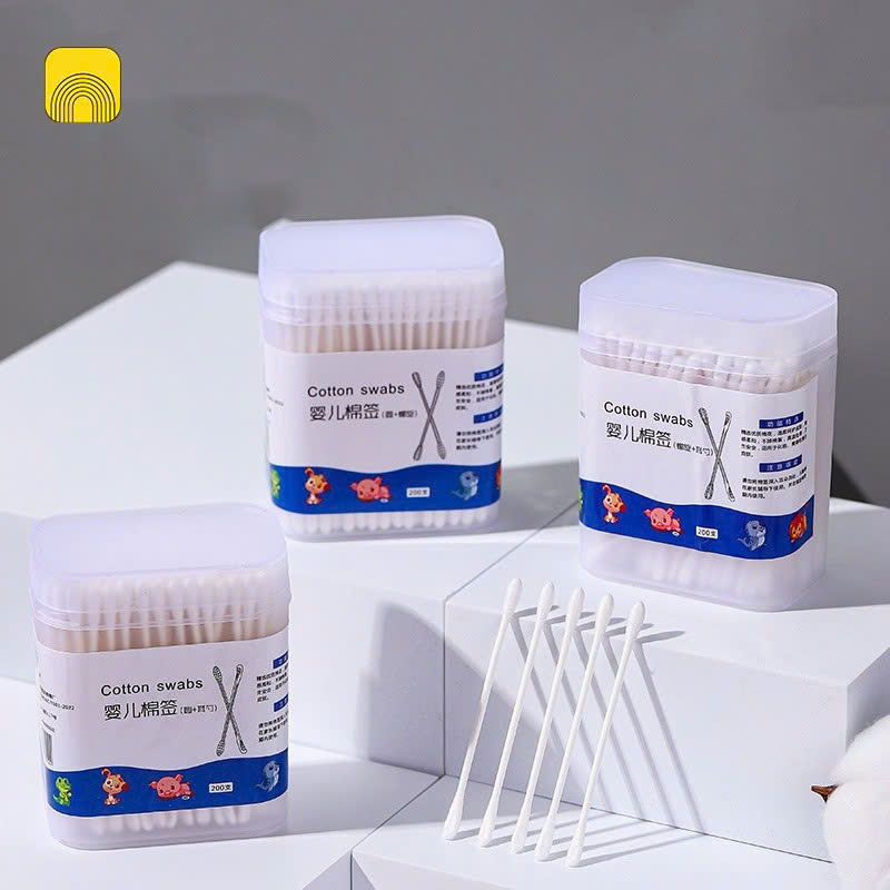 Hộp 200 Tăm Bông Ngoáy Tai Cao Cấp Trẻ Em (MV070475)
