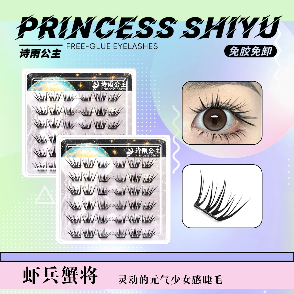 Mi Giả 6 Hàng Sẵn Keo - Mới Hottrend Nhất 2026 - Giọt Nước (Mi Thưa)虾兵蟹将