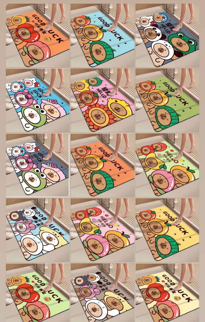 Thảm Chân CAPYBARA Hình Chữ Nhật 60x40cm(Vải Nỉ / Mẫu Ngẫu Nhiên) - MẪU NGẪU NHIÊN