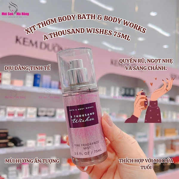 Xịt Body BBW/VICTORIA/VINECYA 75ml Hương Thơm 5 Sao - NO.7504 WISHES