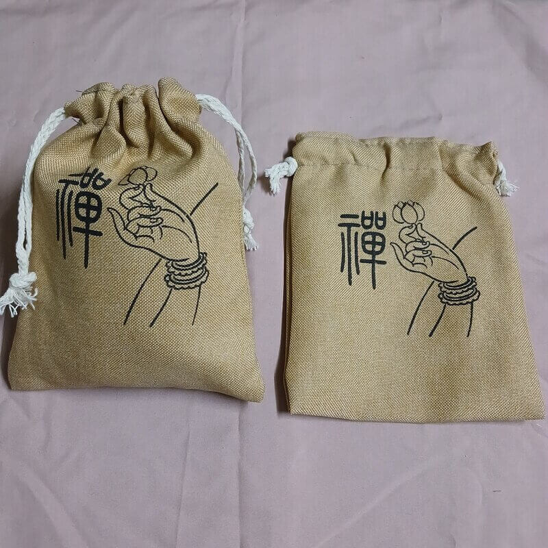 Túi Dây Rút Vải Gai 2 Lớp Đựng Vòng Tay – Chuỗi Hạt Phật 15×19cm