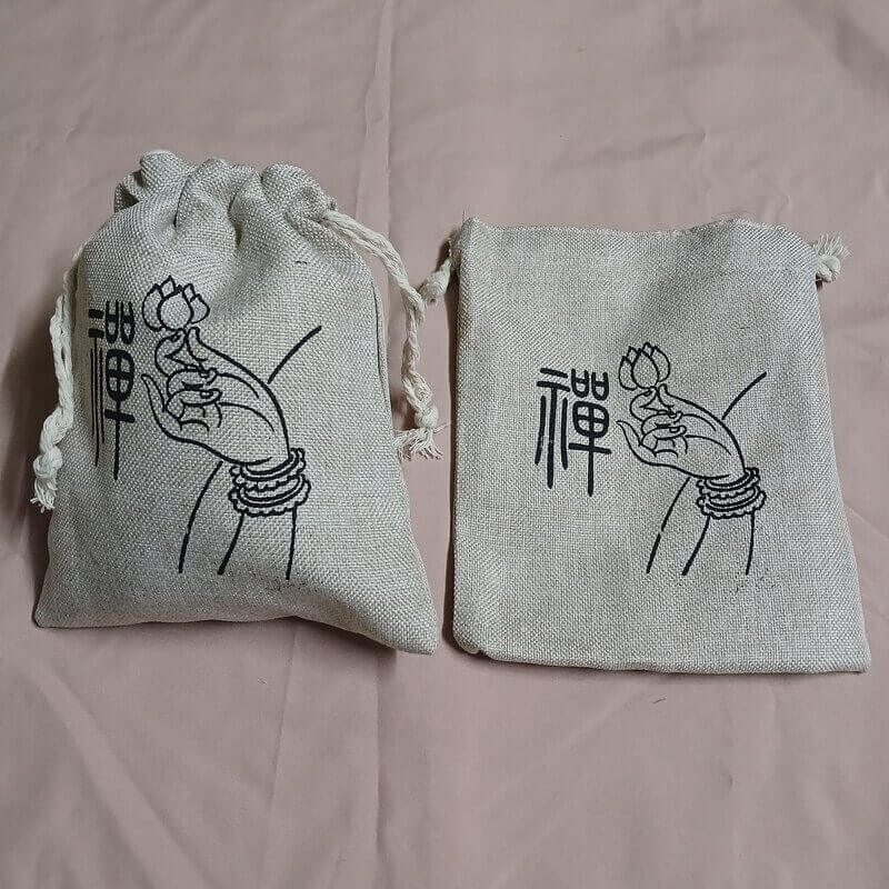 Túi Dây Rút Vải Gai 2 Lớp Đựng Vòng Tay – Chuỗi Hạt Phật 15×19cm