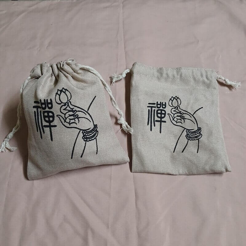 Túi Dây Rút Vải Gai 2 Lớp Đựng Vòng Tay – Chuỗi Hạt Phật 15×19cm