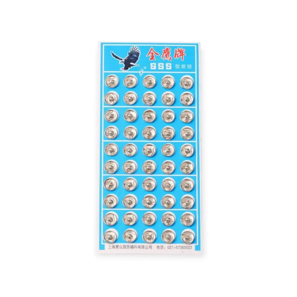 Bộ Vỉ 50 Nút Bóp, Khuy Bấm Kim Loại Golden Eagle 10mm