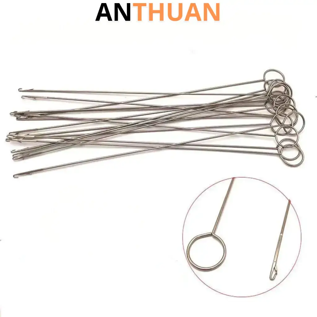 Cây lộn vải bằng thép dài 26.5cm/17.5cm đường kính 1.5mm dùng cho Cữ may dây viền, lộn dây vải
