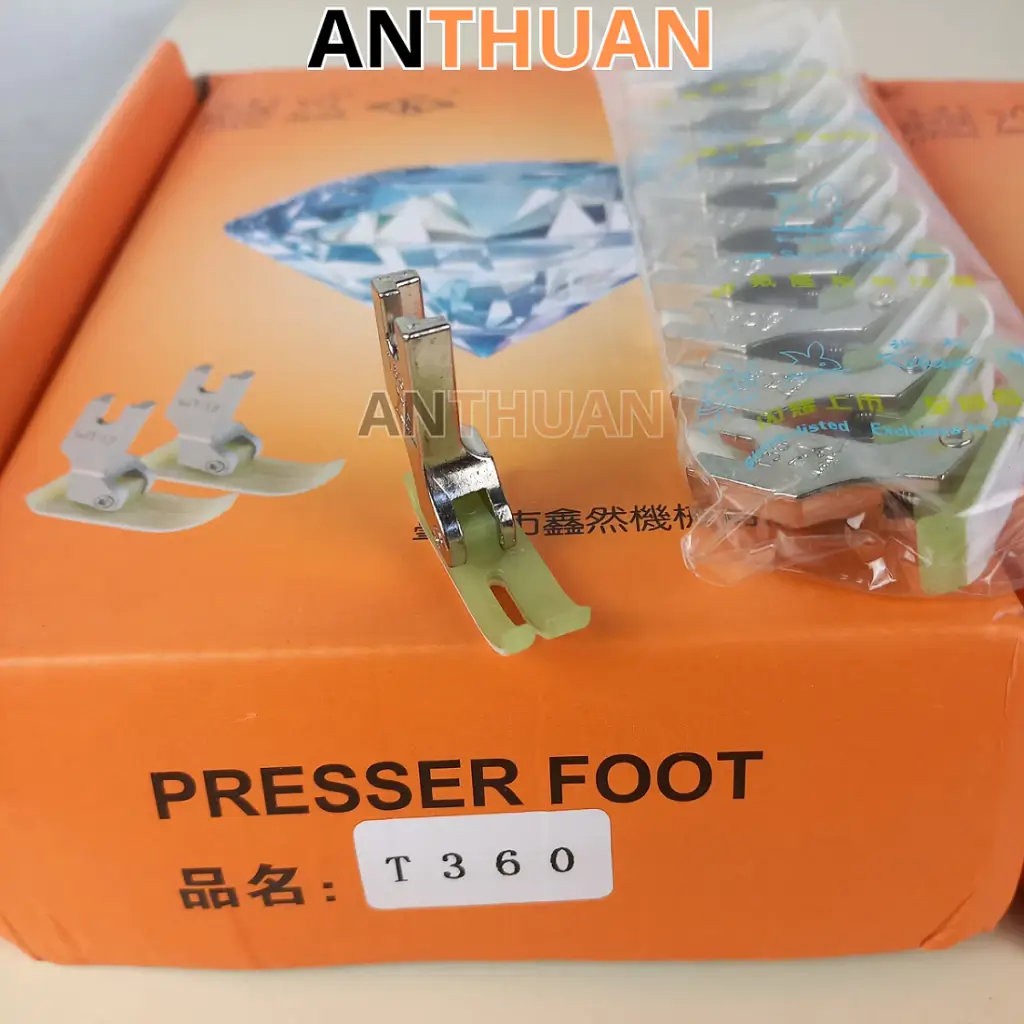 Chân vịt mẹ bồng con nhựa T360 T361 may dây kéo, may chi tiết máy may 1 kim công nghiệp
