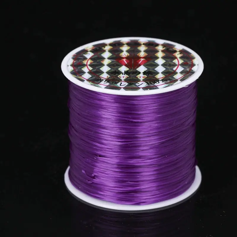 Cuộn Dây Cước Thun Lụa Co Giãn Nhiều Màu Xỏ Chuỗi Hạt 0.6MM*60M