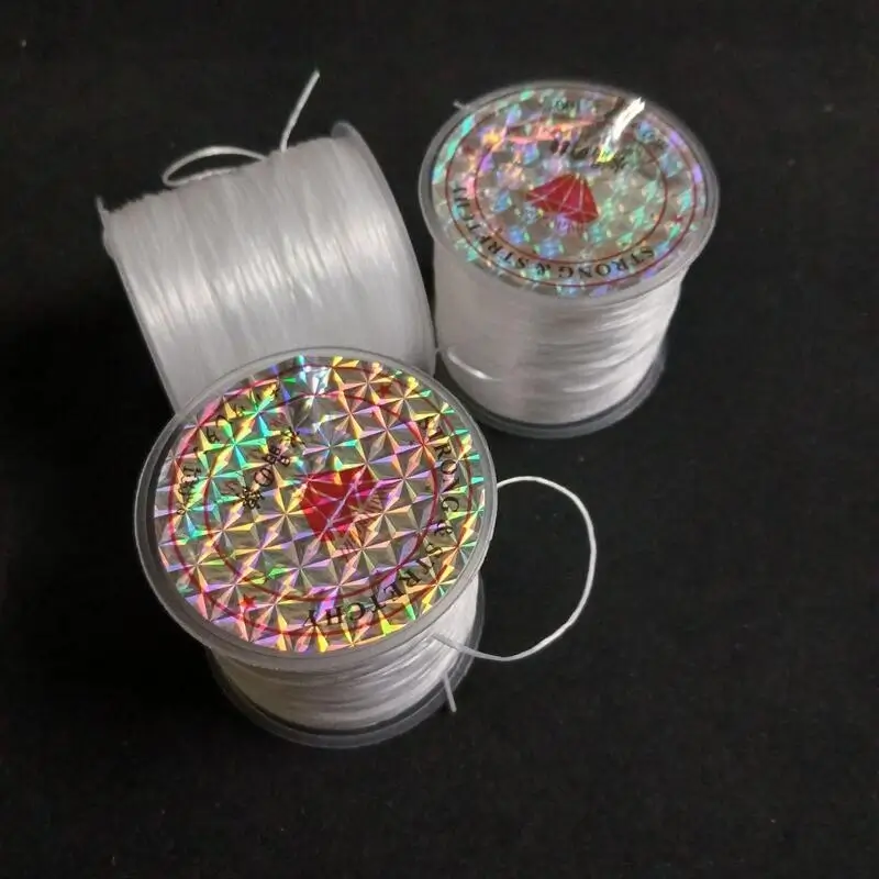 Cuộn Dây Cước Thun Lụa Co Giãn Màu Trắng 0.8mm*40m Xỏ Chuỗi Hạt Cho Làm Vòng Đeo Tay Handmade