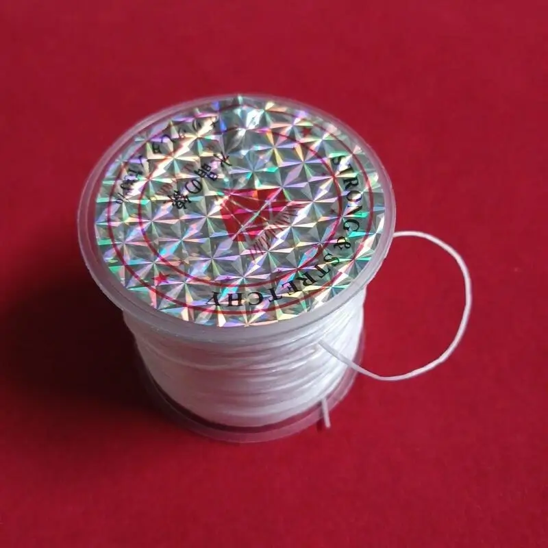 Cuộn Dây Cước Thun Lụa Co Giãn Màu Trắng 0.8mm*40m Xỏ Chuỗi Hạt Cho Làm Vòng Đeo Tay Handmade
