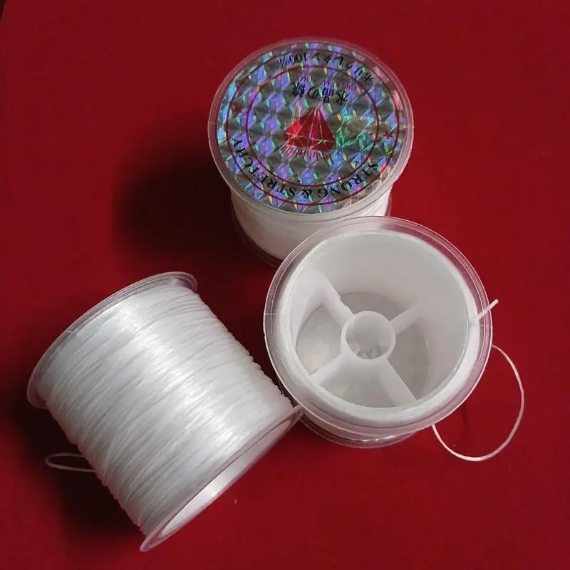 Cuộn Dây Cước Thun Lụa Co Giãn Màu Trắng 0.8mm*40m Xỏ Chuỗi Hạt Cho Làm Vòng Đeo Tay Handmade