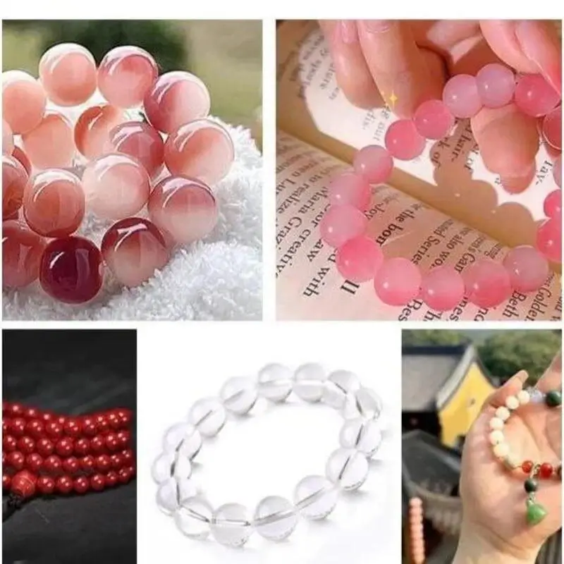 Cuộn Dây Cước Thun Lụa Co Giãn Màu Trắng 0.8mm*40m Xỏ Chuỗi Hạt Cho Làm Vòng Đeo Tay Handmade