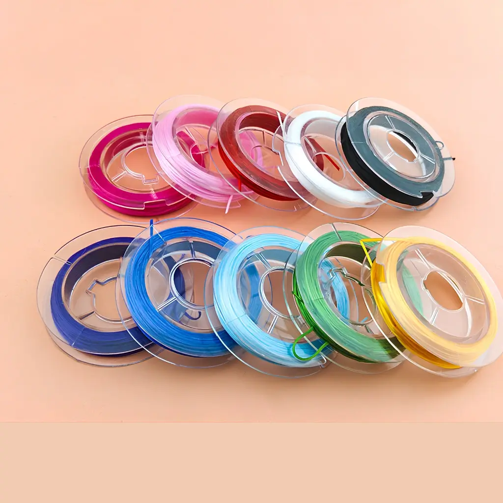Cuộn Dây Cước Thun Lụa Co Giãn 0.6mm (10m) – Dây Xâu Hạt Nhiều Màu