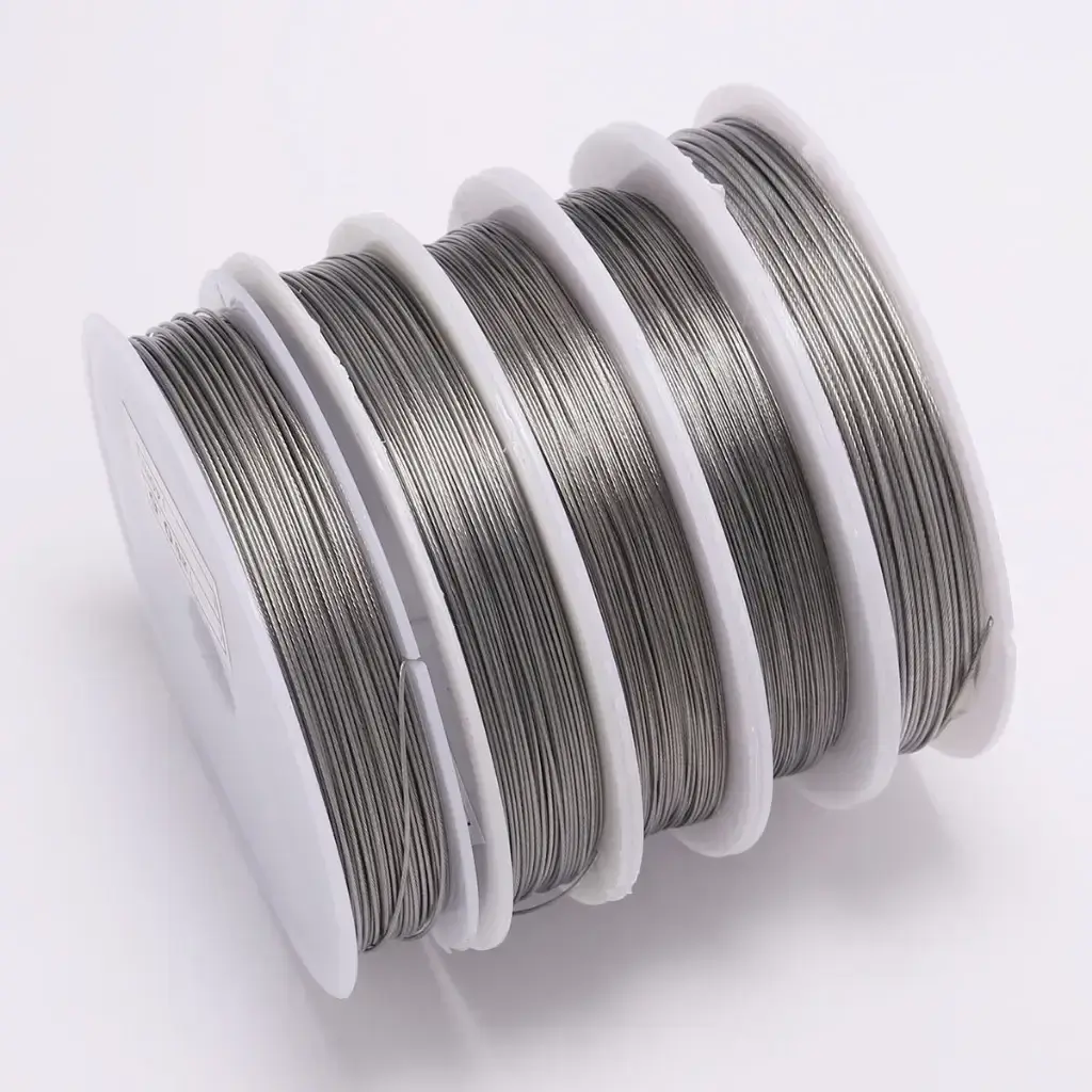 Cuộn dây thép không gỉ xỏ hạt cườm làm đồ trang sức thủ công 0.3mm*35m