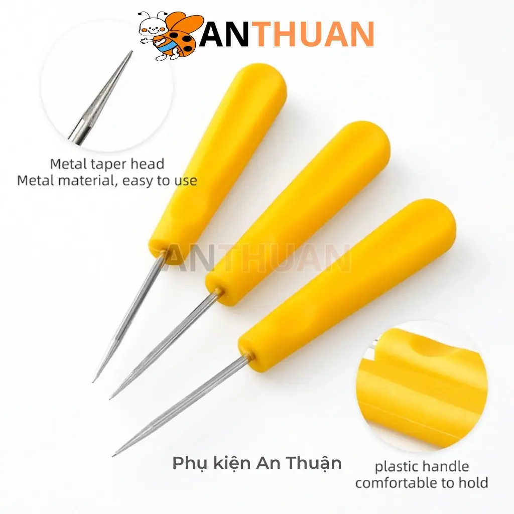 Dùi Cán Nhựa Vàng 14.5cm – Dụng Cụ May Vá & Thủ Công
