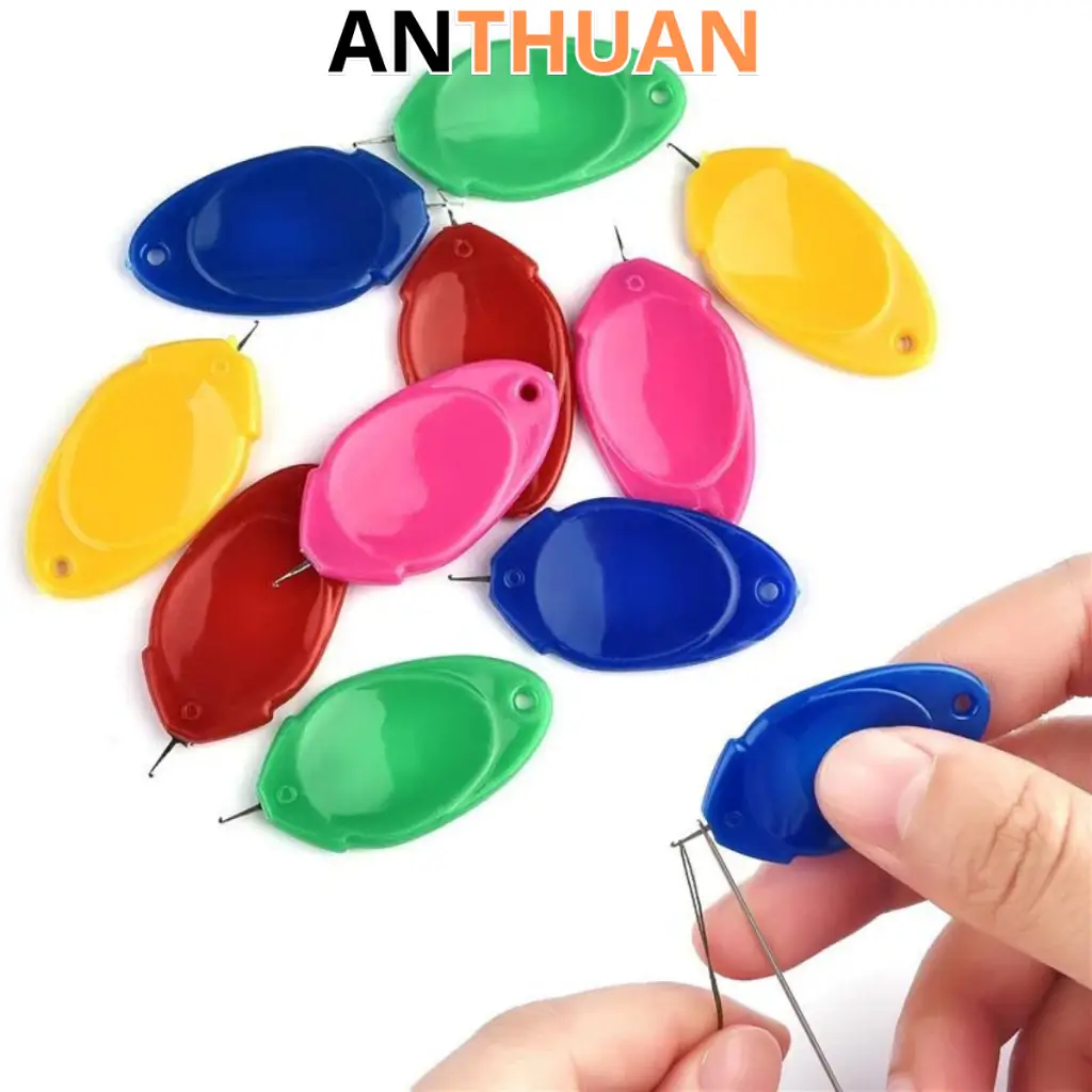 Dụng Cụ Xỏ Kim Chỉ Bằng Nhựa Hình Oval Nhiều Màu Sắc