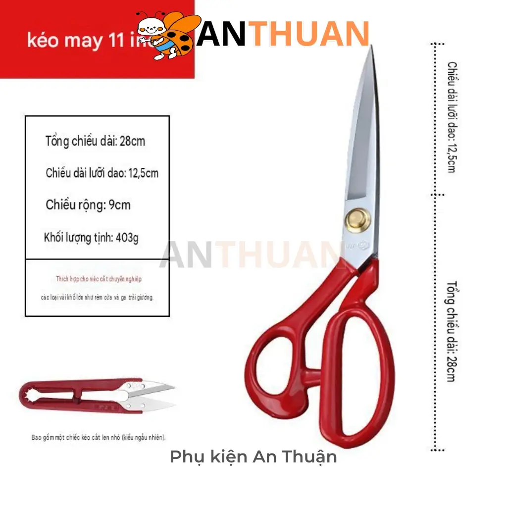 Kéo Cắt Vải PIN 11 Inch – Kéo May Chuyên Nghiệp Thép Hợp Kim