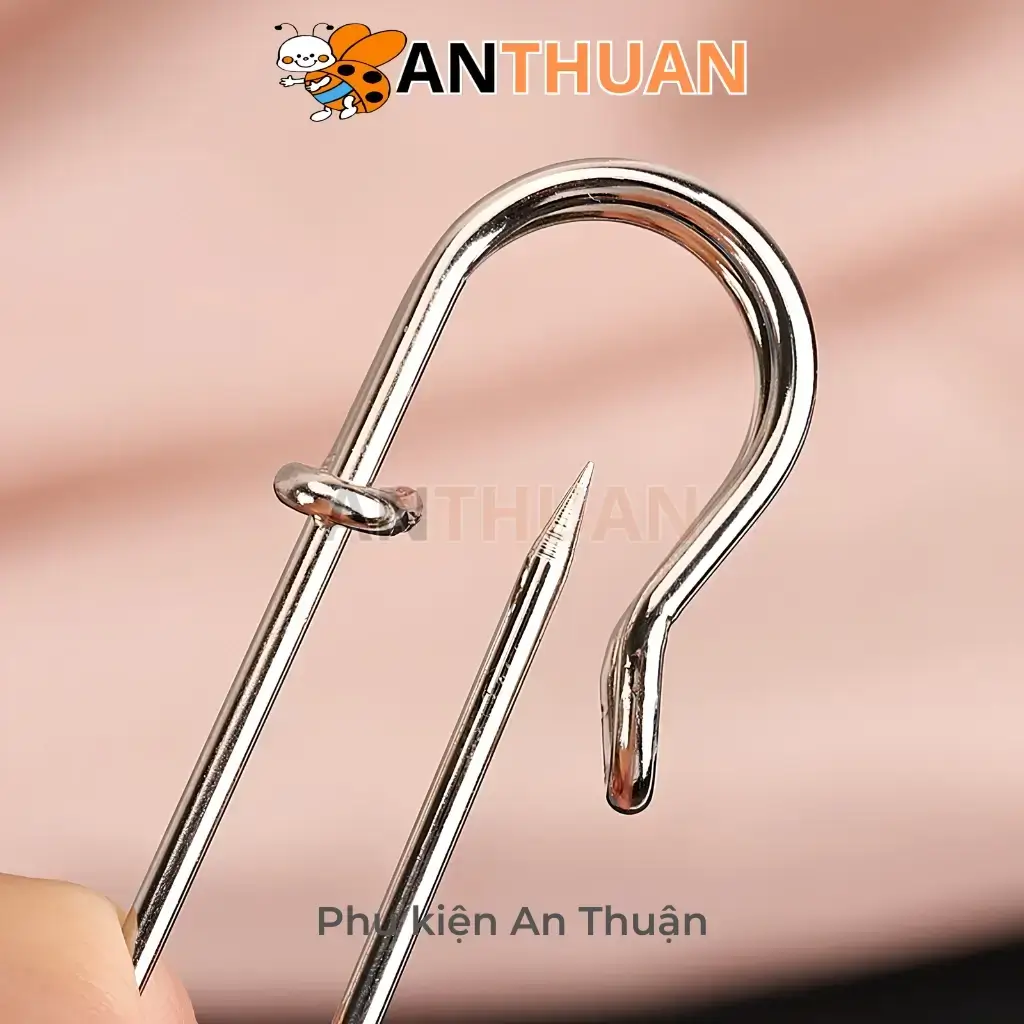 Kim Ghim Băng Bằng Thép Không Gỉ Dài 70mm Màu Bạc, Kim Tây, Ghim Cài Áo Lớn DIY