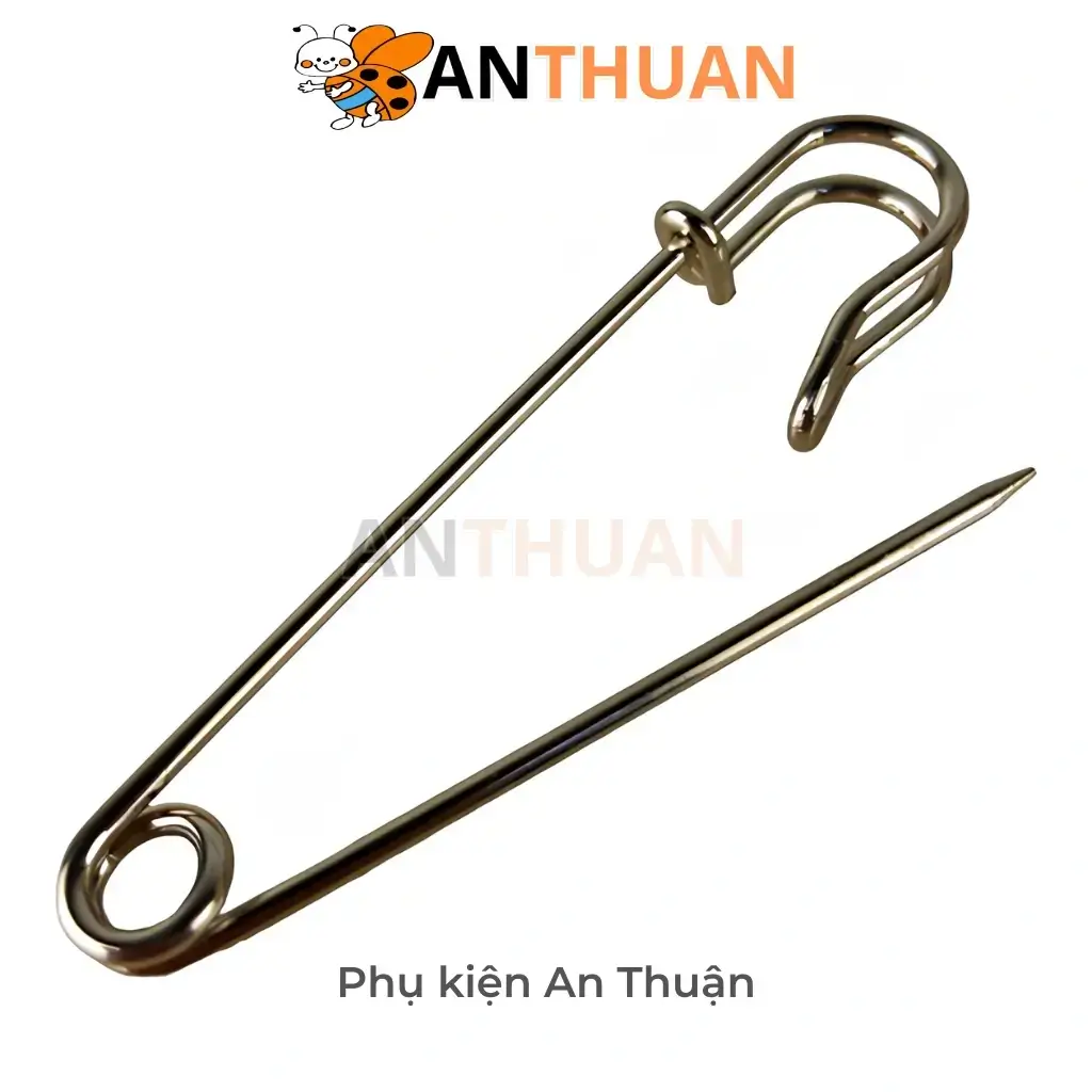 Kim Ghim Băng Bằng Thép Không Gỉ Dài 70mm Màu Bạc, Kim Tây, Ghim Cài Áo Lớn DIY
