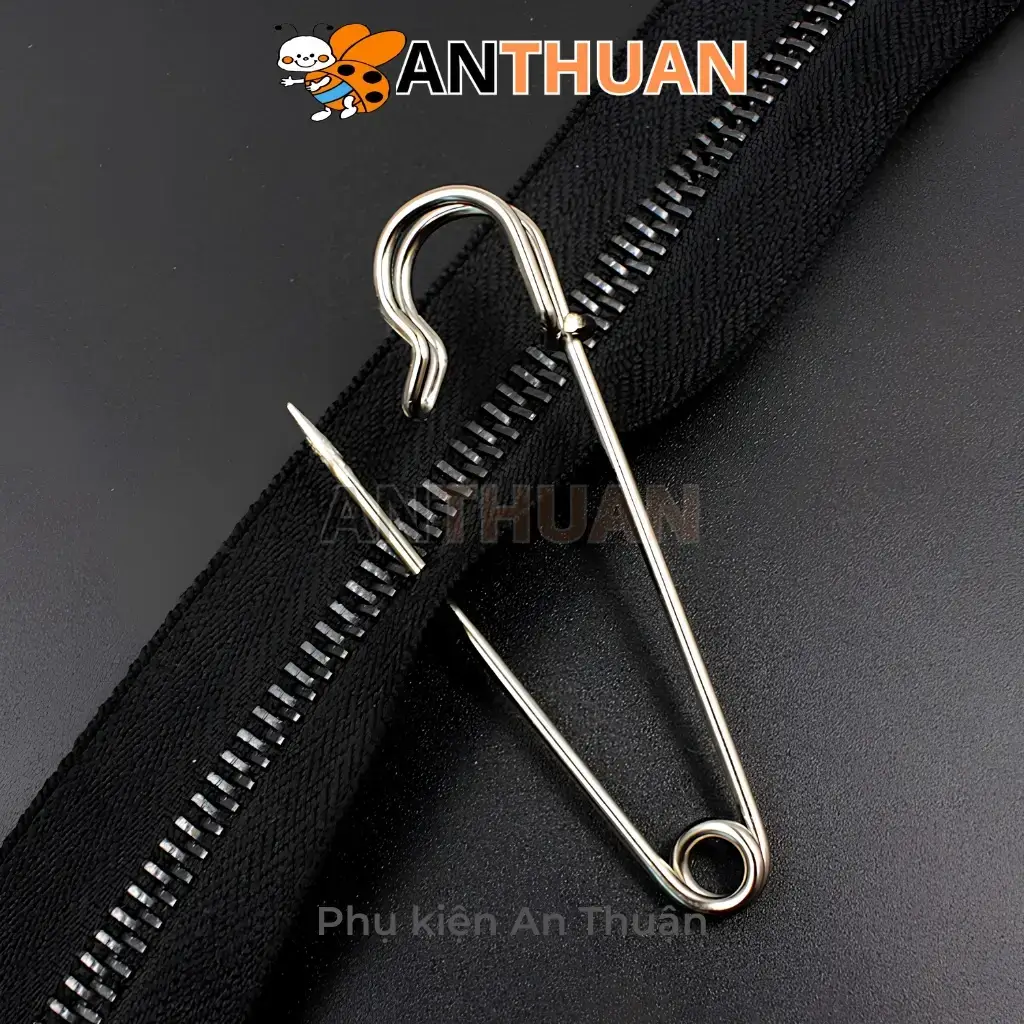 Kim Ghim Băng Bằng Thép Không Gỉ Dài 70mm Màu Bạc, Kim Tây, Ghim Cài Áo Lớn DIY