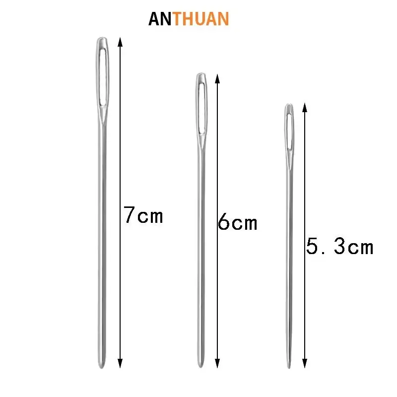 Kim Khâu Len Kim Loại Lỗ To Đầu Tù Dài 5.3cm, 6cm, 7cm