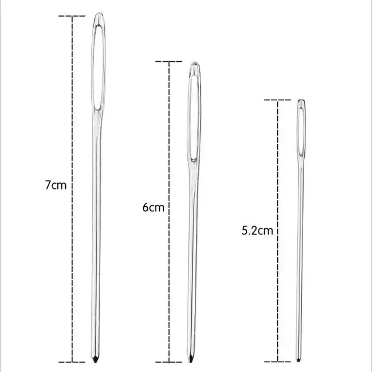 Kim Khâu Len Kim Loại Lỗ To Đầu Tù Dài 5.3cm, 6cm, 7cm