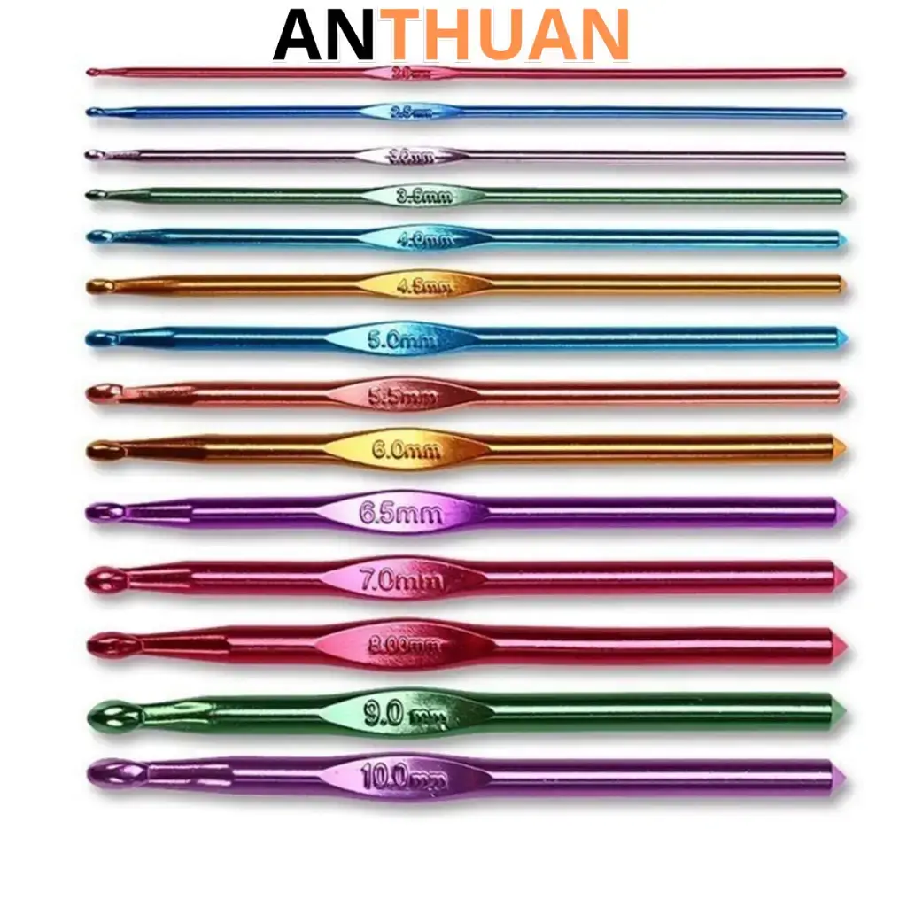 Kim móc len nhôm nhiều màu size 2mm-10mm