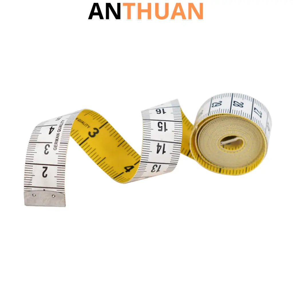 Thước dây Đức Hoechstmass 2 mặt trắng vàng dài 150cm/60inch vạch kẻ rõ ràng đo chuẩn xác, mềm mại
