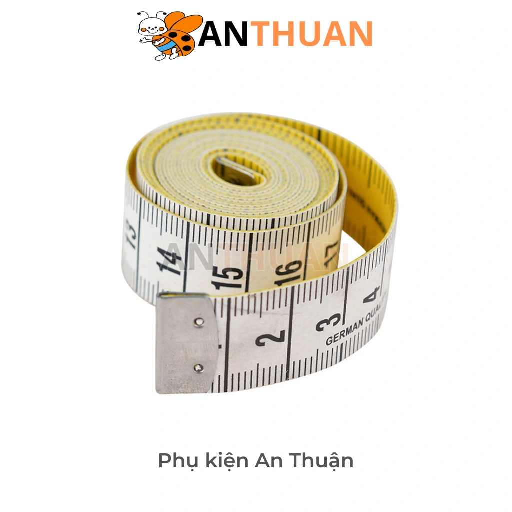 Thước dây German Quality 2 mặt trắng vàng dài 150cm/60inch vạch kẻ rõ ràng đo chuẩn xác, mềm mại