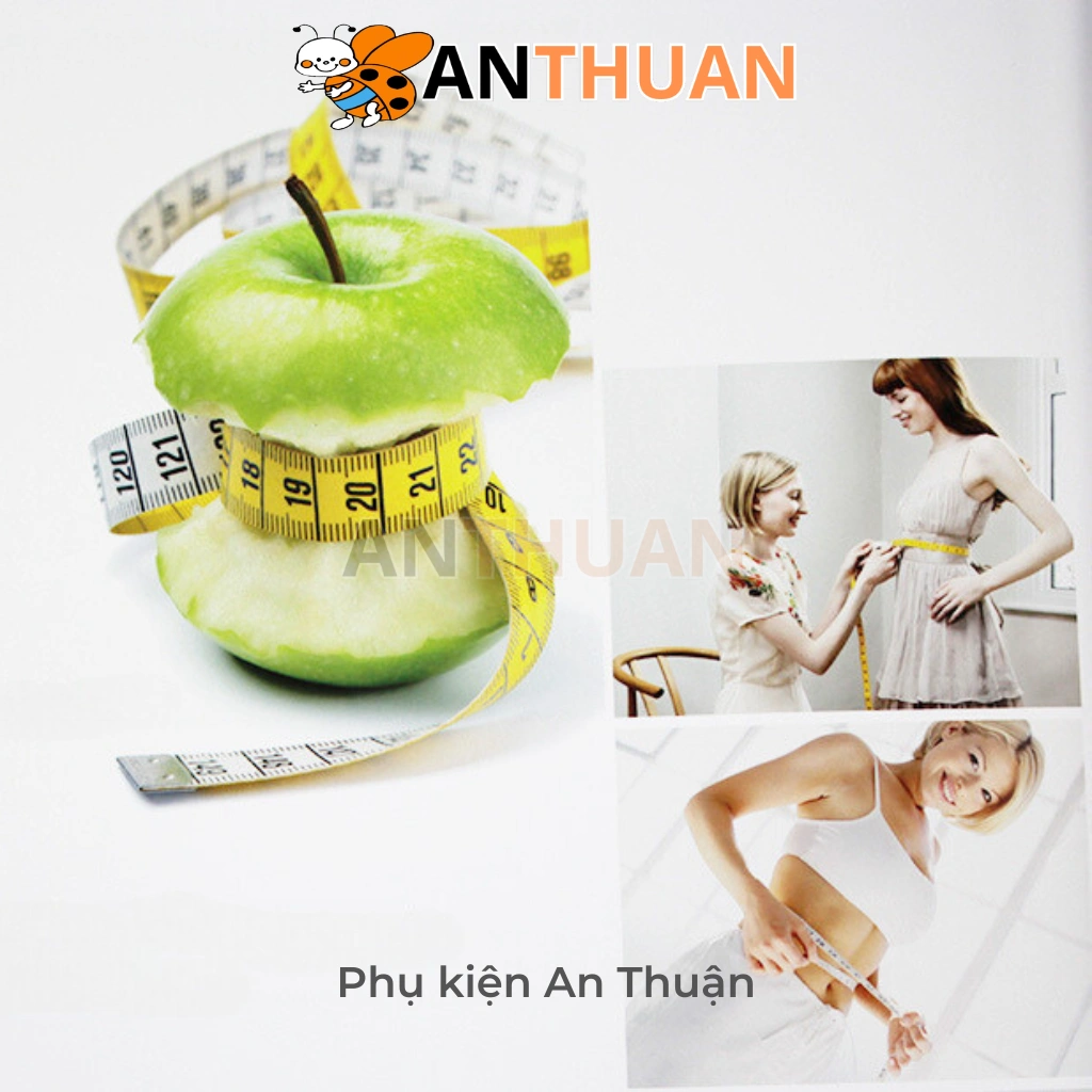Thước dây German Quality 2 mặt trắng vàng dài 150cm/60inch vạch kẻ rõ ràng đo chuẩn xác, mềm mại