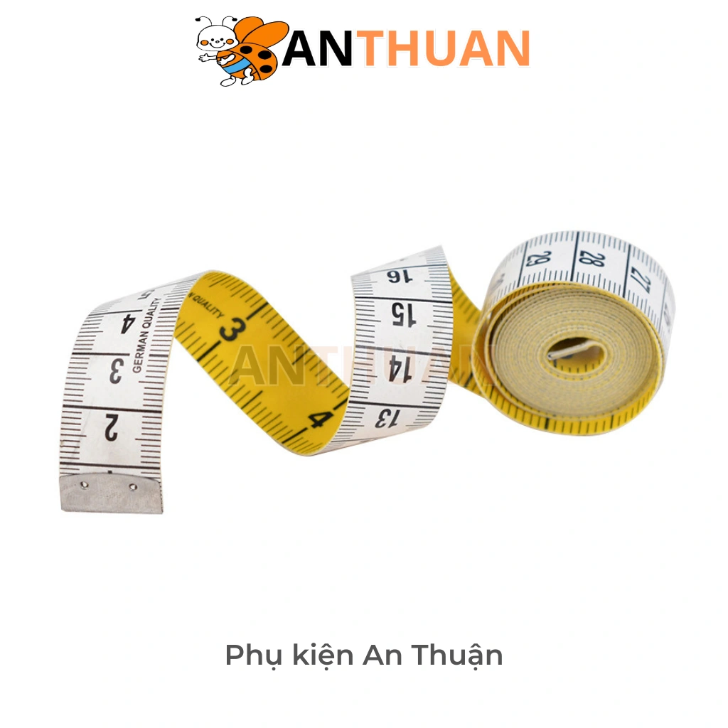 Thước dây German Quality 2 mặt trắng vàng dài 150cm/60inch vạch kẻ rõ ràng đo chuẩn xác, mềm mại