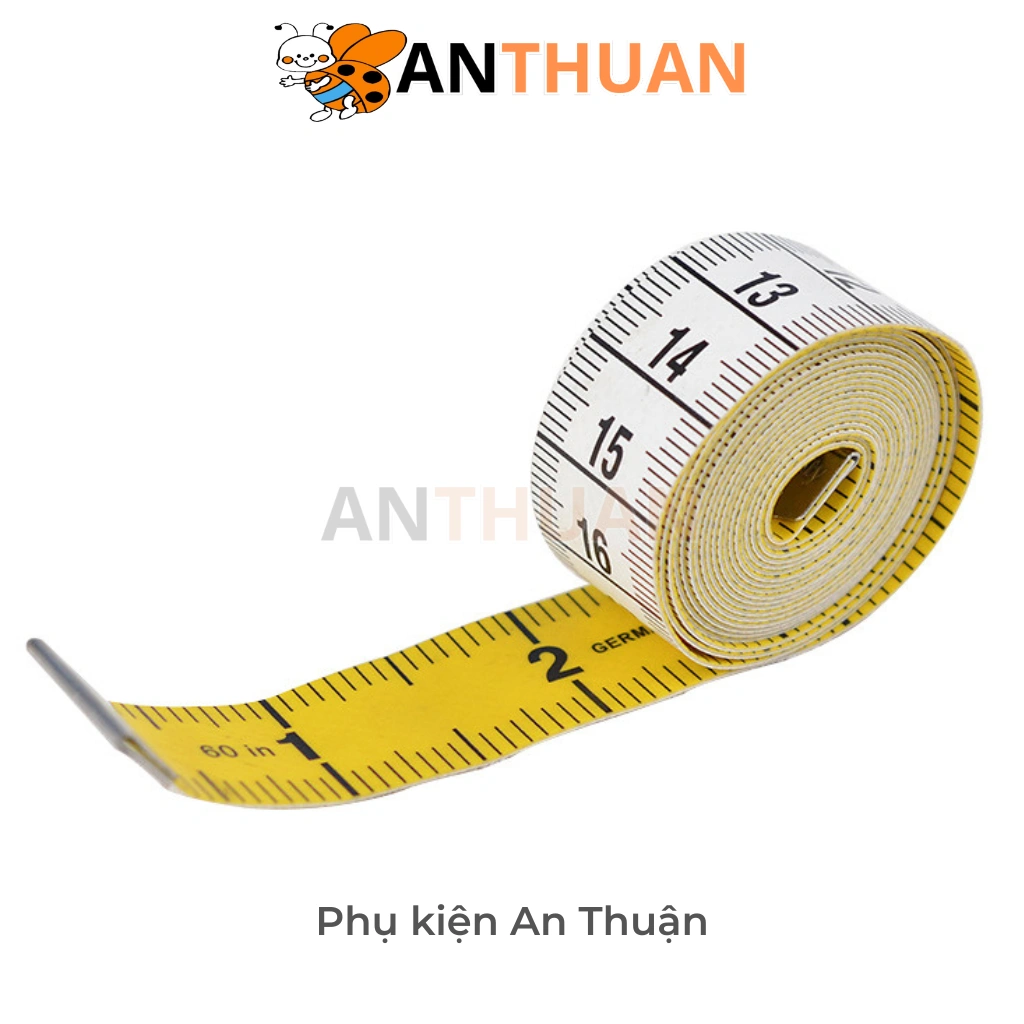 Thước dây German Quality 2 mặt trắng vàng dài 150cm/60inch vạch kẻ rõ ràng đo chuẩn xác, mềm mại