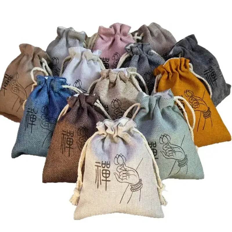 Túi Dây Rút Vải Gai 2 Lớp Đựng Vòng Tay – Chuỗi Hạt Phật 15×19cm