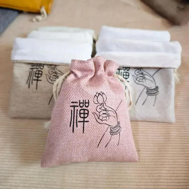 Túi Dây Rút Vải Gai 2 Lớp Đựng Vòng Tay – Chuỗi Hạt Phật 15×19cm