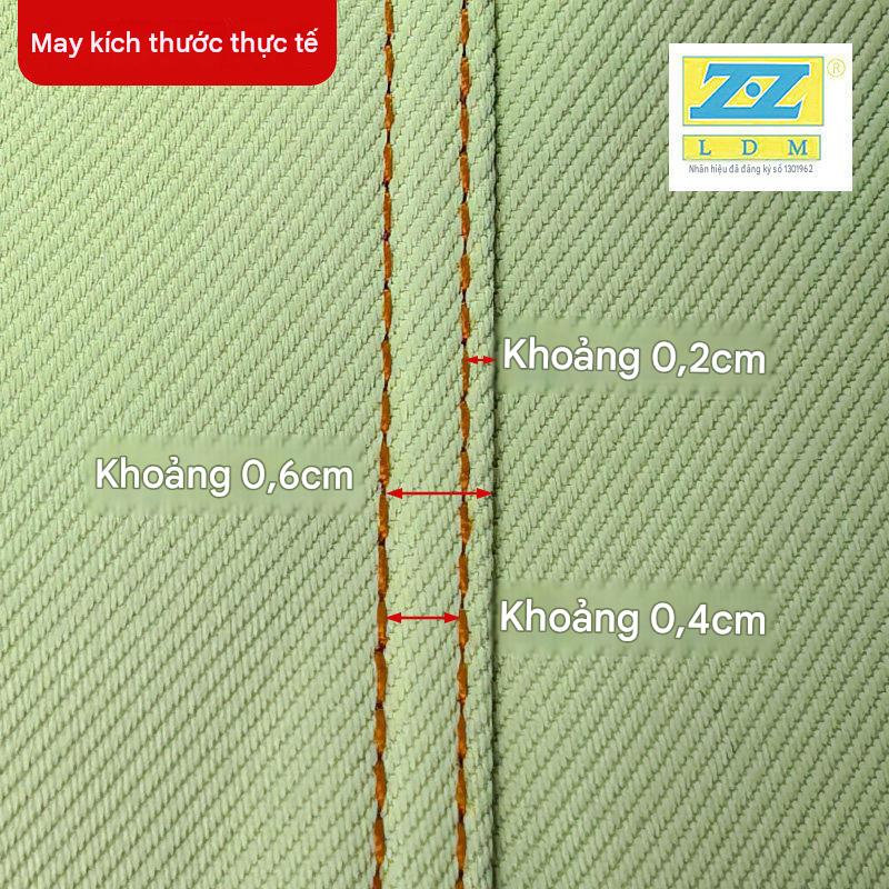 Minh họa đường mí và diễu song song trên vải thực tế