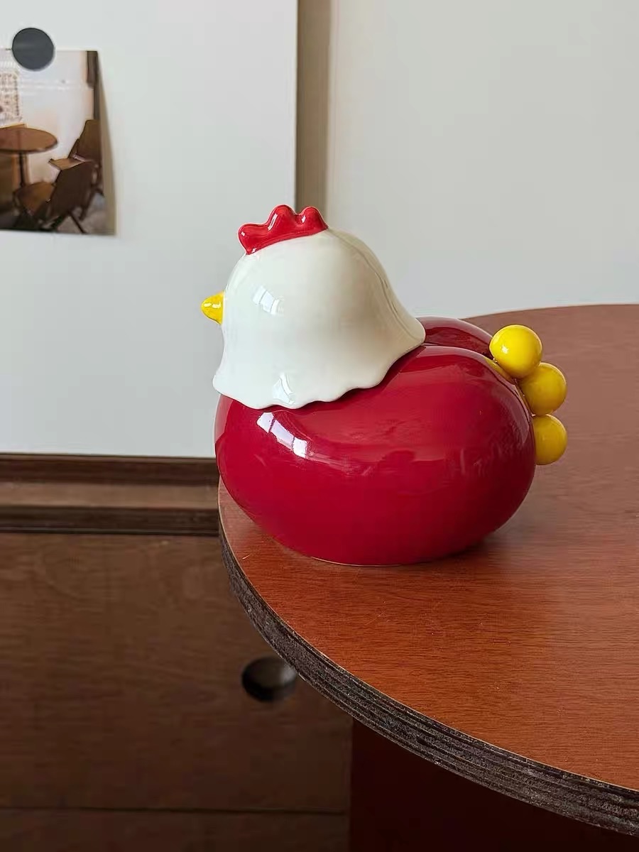 Hũ tăm con gà kèm dĩa